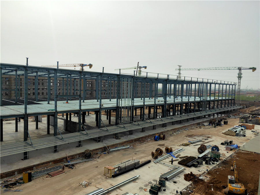 山西鋼結構施工現場圖